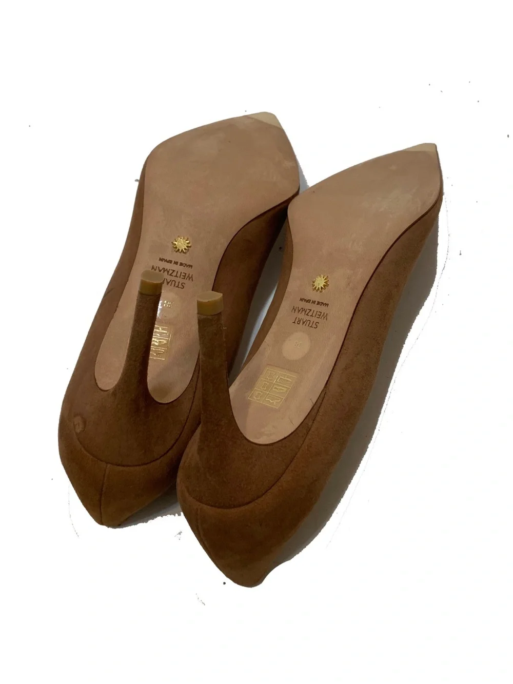 Stuart Weitzman Chestnut Suede Pointed-Toe Pumps